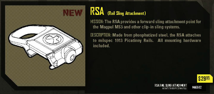 RSA - Rail Sling Attachment